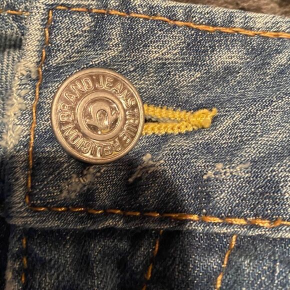 True Religion Bobby Cut Off Distressed Shorts Size 30 - Picture 13 of 13